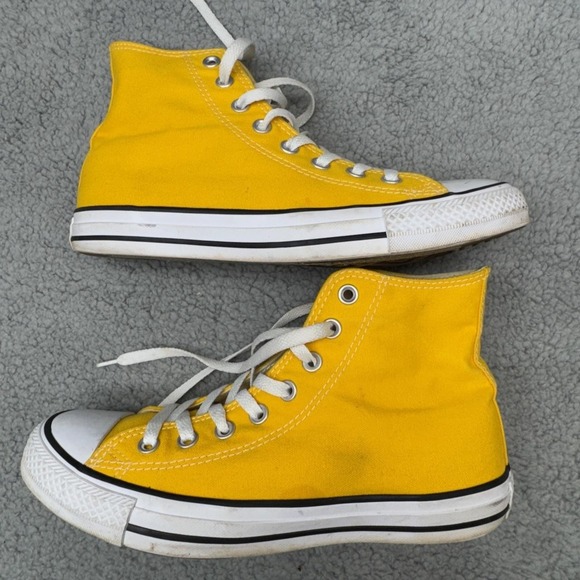 Converse Chuck Taylor All Star Shoes Womens 9.5 Yellow High Top Canvas Sneakers - Picture 6 of 14